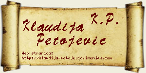 Klaudija Petojević vizit kartica